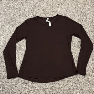 Lululemon womens hold tight long sleeve, dark brown, size 12